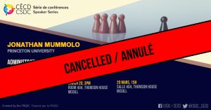 ANNULÉ: Série de Conférences - Jonathan Mummolo @ Salle 404, Thomson House, McGill University